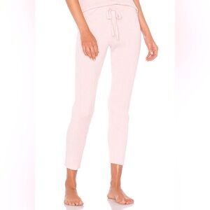 Skin Vanya Ribbed Knit Lounge Pants in Soft Pink Small